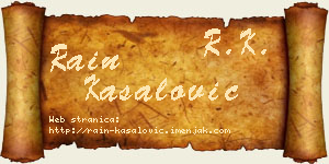 Rain Kasalović vizit kartica